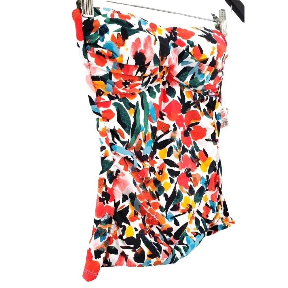 Anne Cole XS Tankini Top Twist Sweetheart Swim Bikini Removable Halter Swimwear